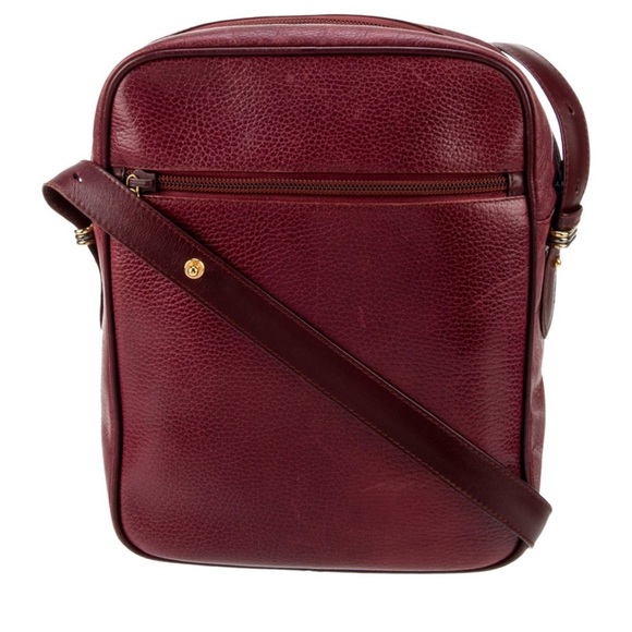 Cartier Crossbody Bag Burgundy Leather Gold-Tone Hardware - Picture 5 of 8
